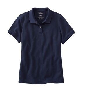 LL Bean Women's Premium Double L® Polo, Relaxed Fit, Classic Navy, Small